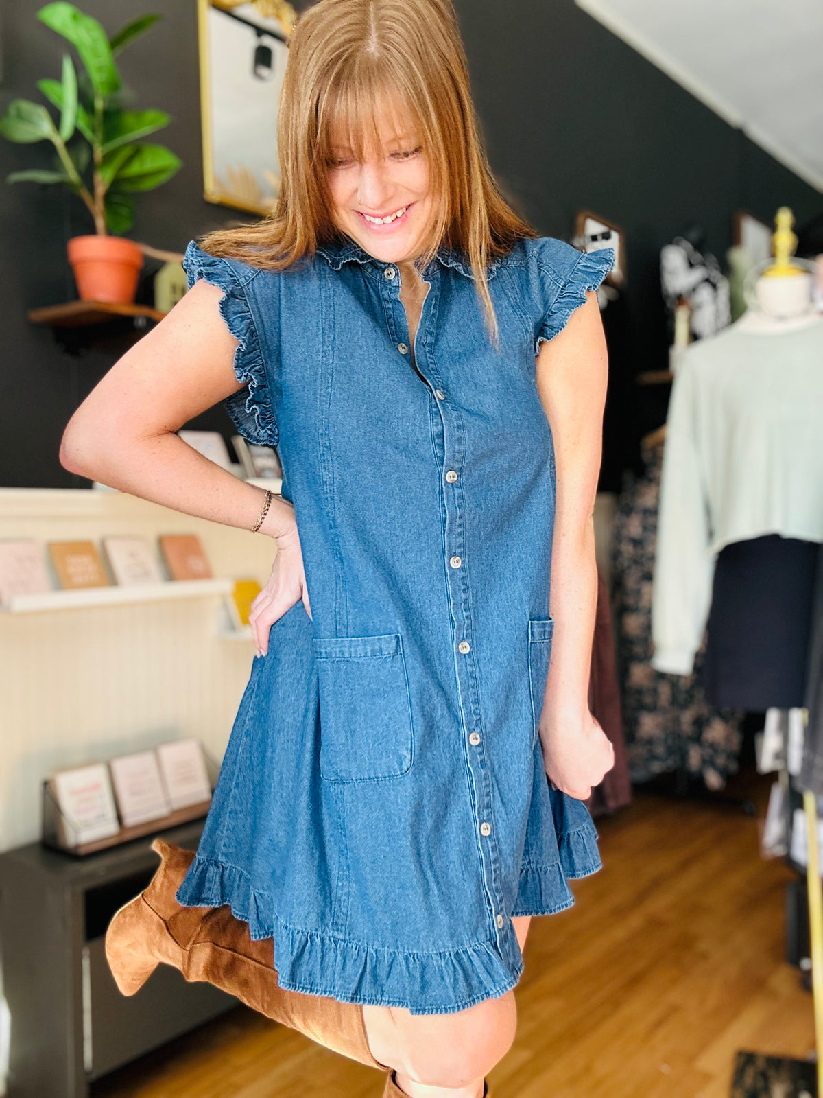 Daisy Dark Wash Jean Dress - NC