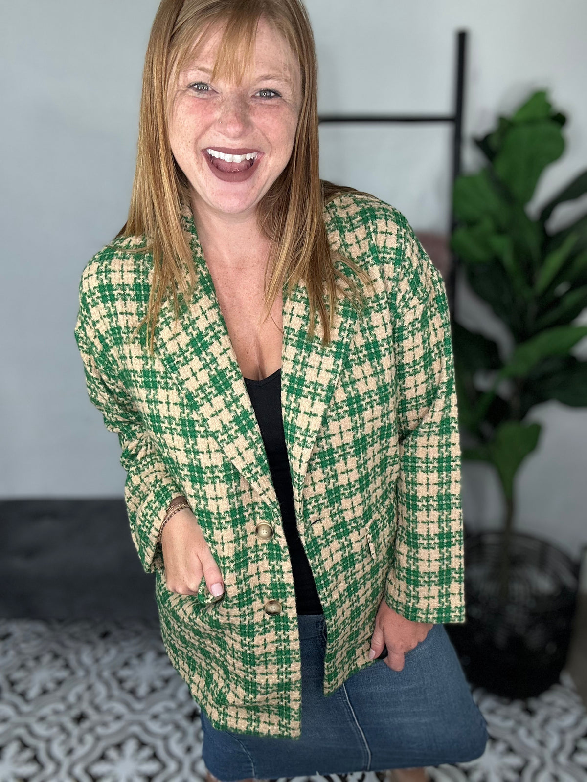 Green Plaid Shacket*