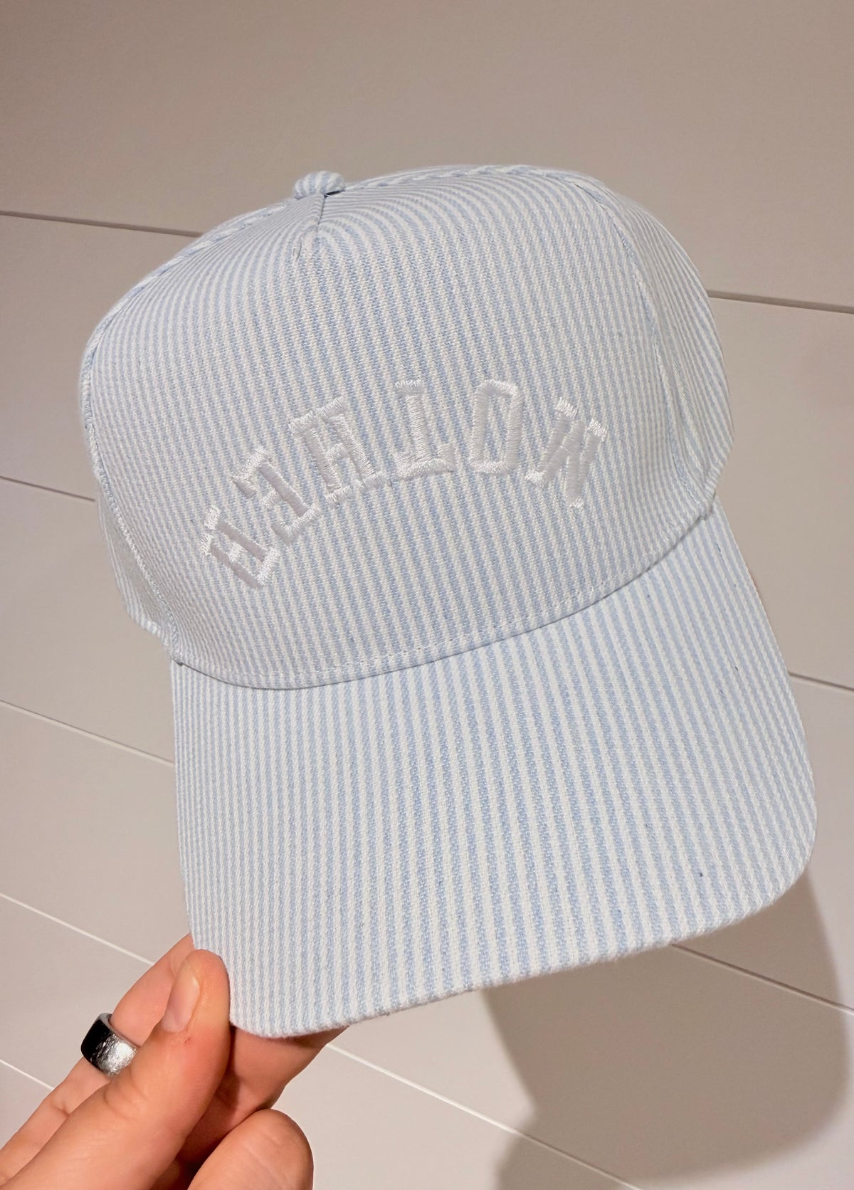 Blue Stripe Mother Upside Down Trucker Hat