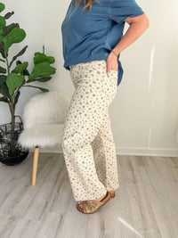 Soft Blue Ditsy Floral Jeans