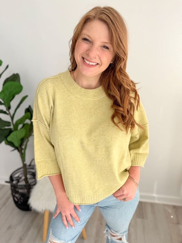 Lemon Drop Short Sleeve Sweater