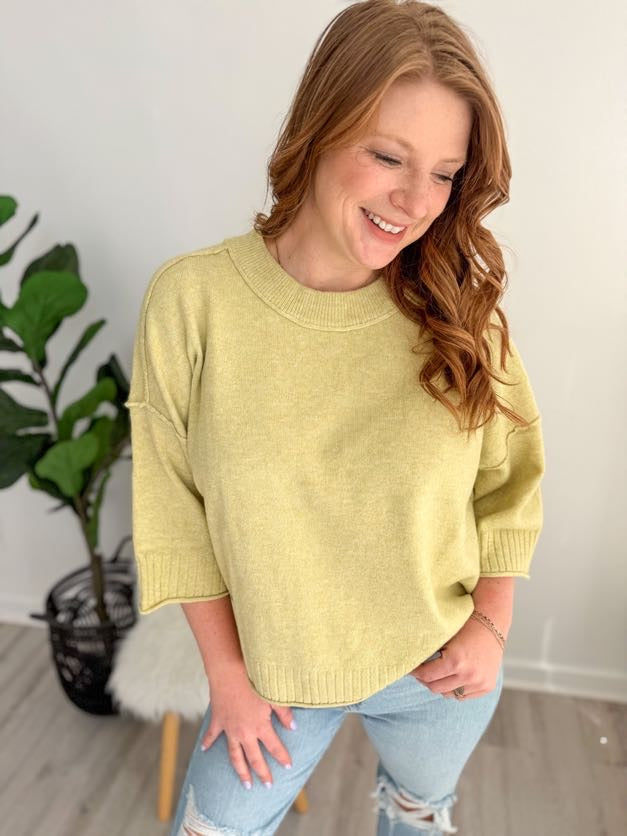 Lemon Drop Short Sleeve Sweater
