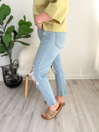 Classic Light Wash Distressed Jeans