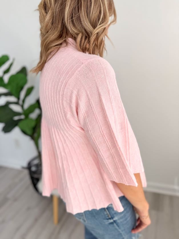 Blush Breeze Mock Neck Knit Top