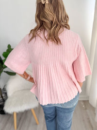 Blush Breeze Mock Neck Knit Top