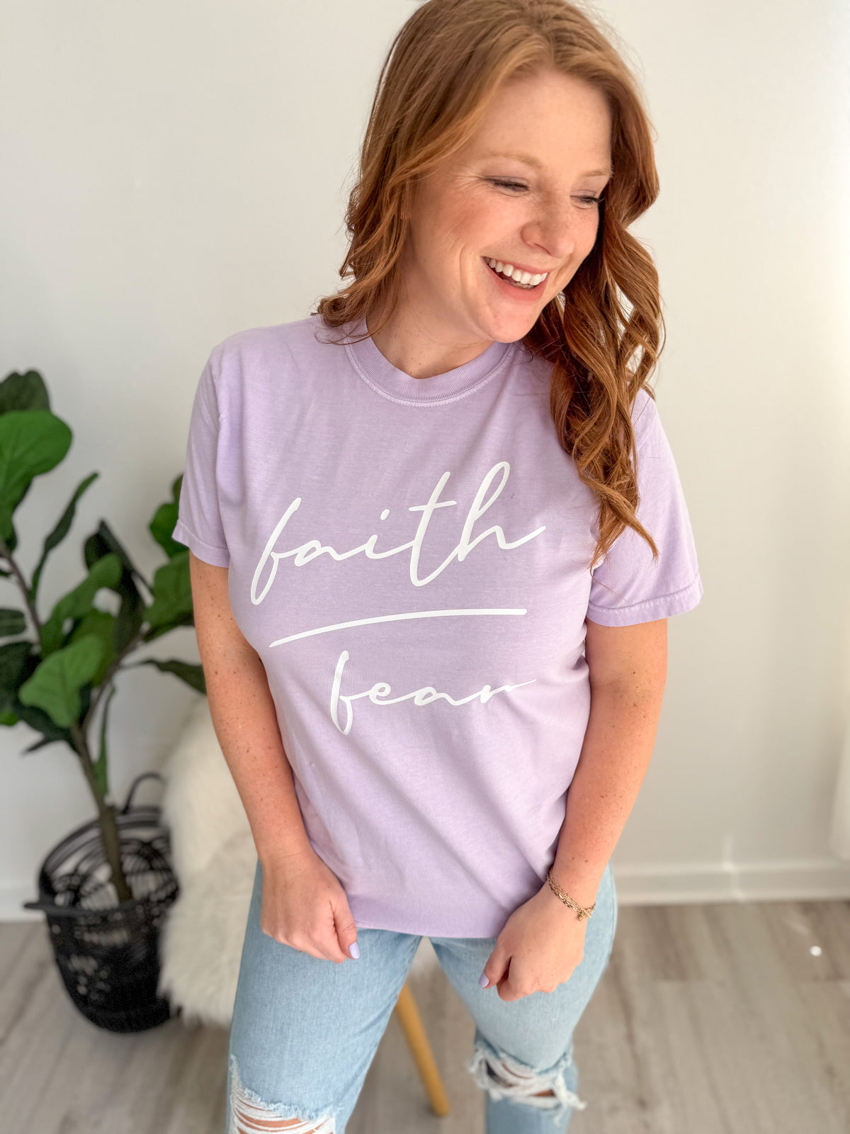 Faith Over Fear Script Tee