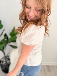 Ivory Scallop Trim Top