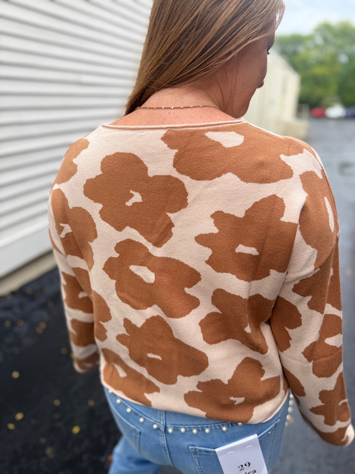 Latte Floral Sweater