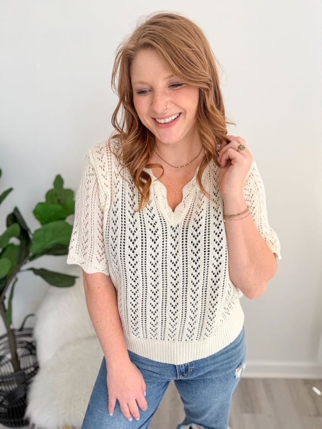 Vanilla Breeze Knit Top
