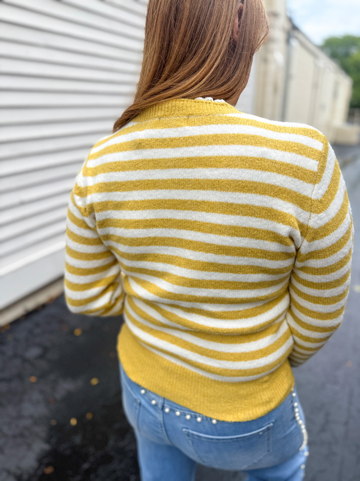 Mustard Stripe Dainty Sweater