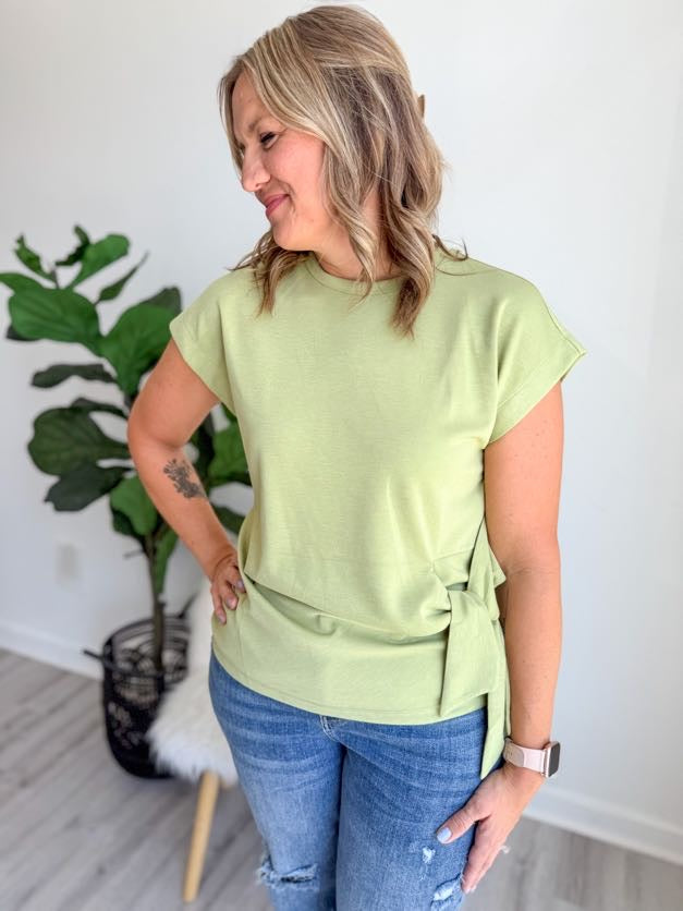 Soft Pistachio Knot Top