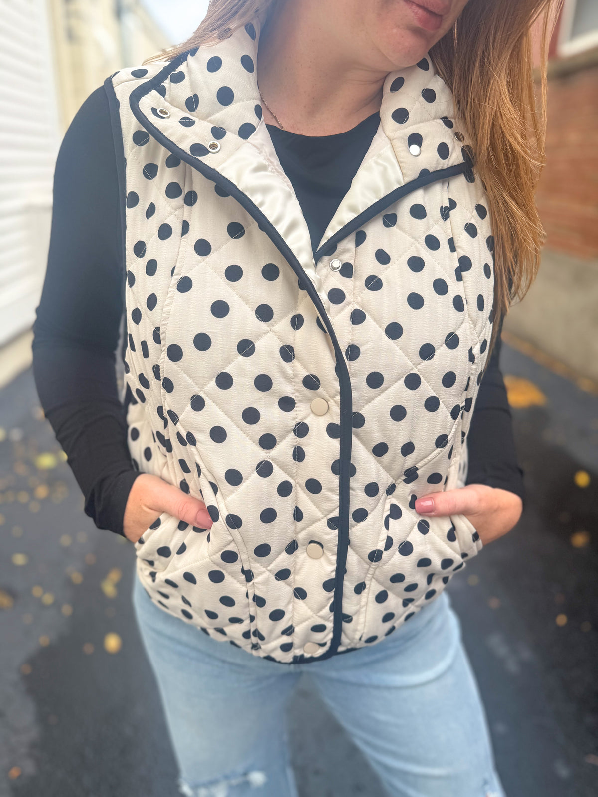 Polka Dot Quilted Vest
