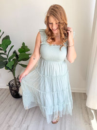 Sage Daydream Ruffle Dress