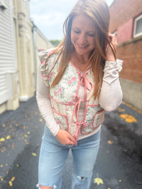 Heirloom Rose Front Tie Vest