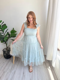 Sage Daydream Ruffle Dress