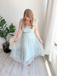 Sage Daydream Ruffle Dress