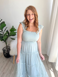 Sage Daydream Ruffle Dress
