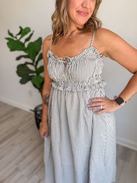Washed Black & White Stripe Dress