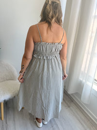 Washed Black & White Stripe Dress