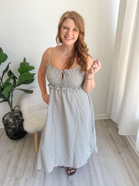 Washed Black & White Stripe Dress