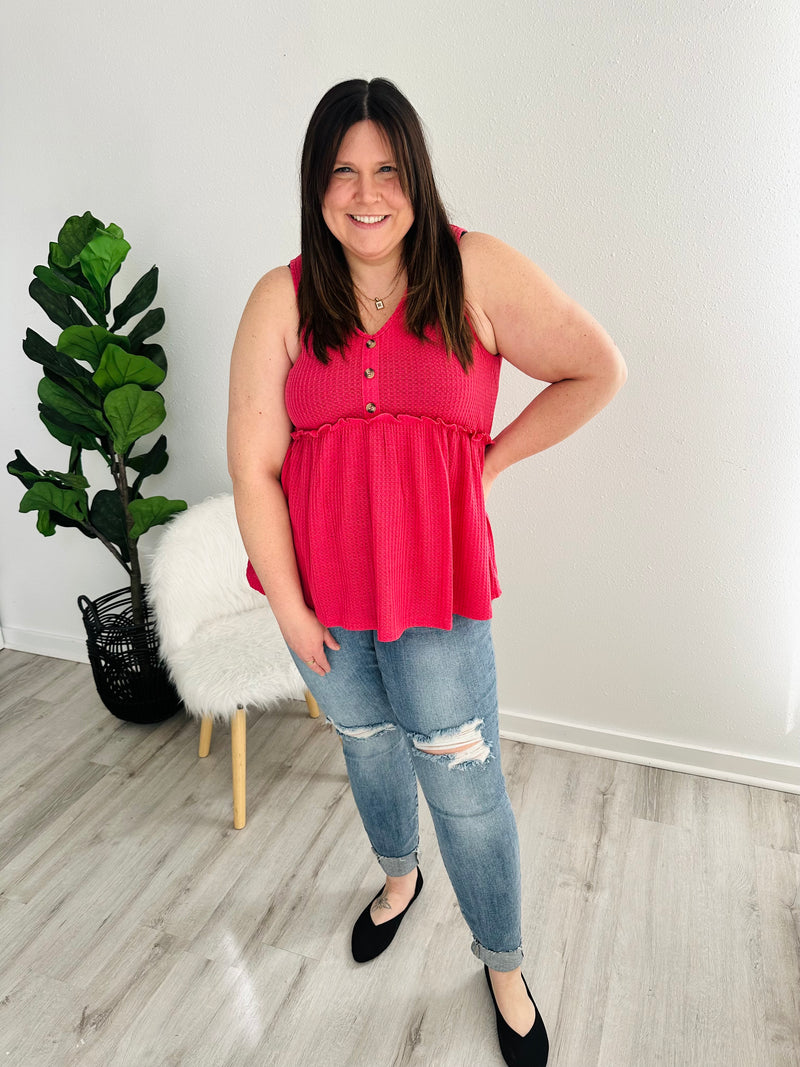 Rosey Button Babydoll Top