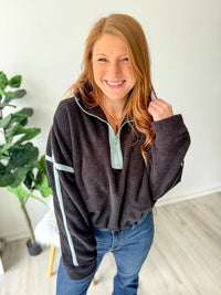 Black Quarter Zip Pullover