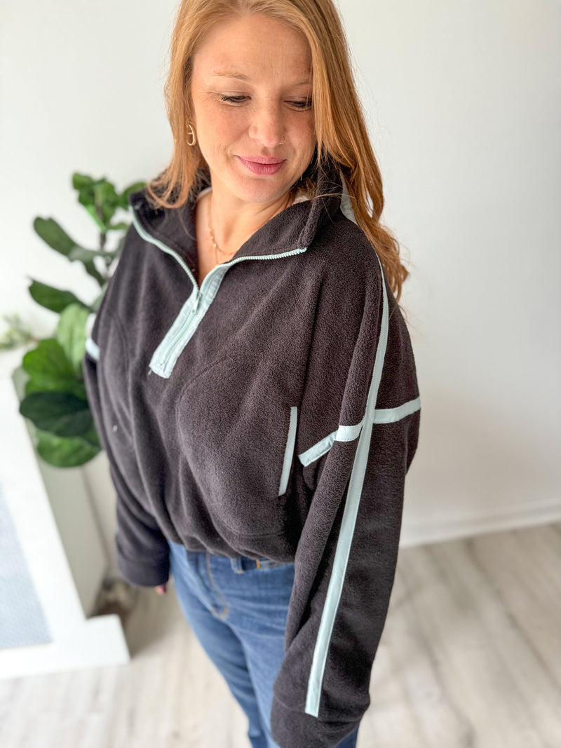 Black Quarter Zip Pullover