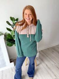 Ribbed Contrast Hoodie