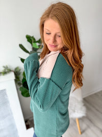 Ribbed Contrast Hoodie