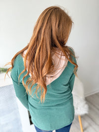 Ribbed Contrast Hoodie