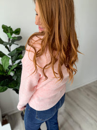 Happy Everything Pink Tinsel Sweater