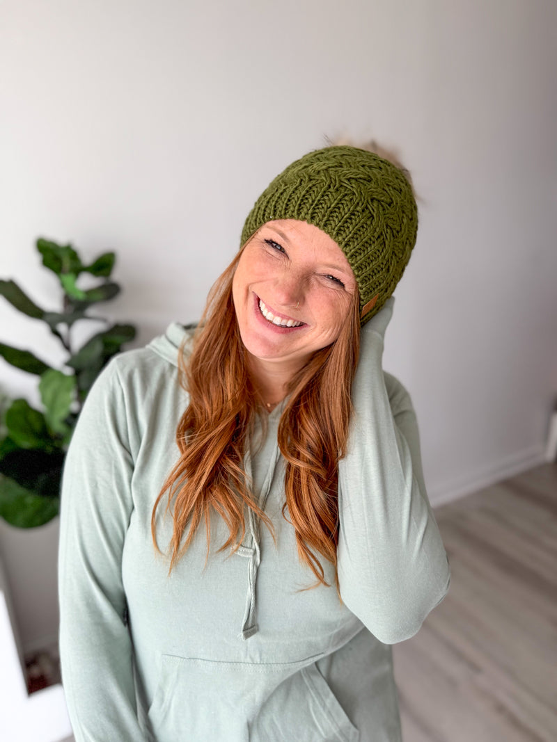 Forest Knit Pom Hat