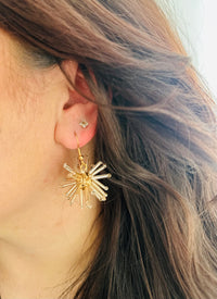 Golden Explosion Dangle Earrings