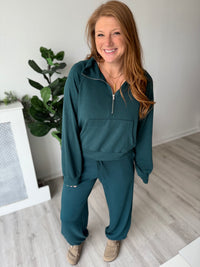 Deep Green Long Sleeve Scuba Pullover