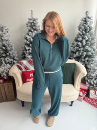 Deep Green Long Sleeve Scuba Pullover