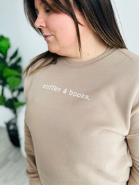 Coffee & Books Graphic Crewneck - Tan - NC