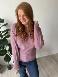Melanie Mauve Simple Long Sleeve