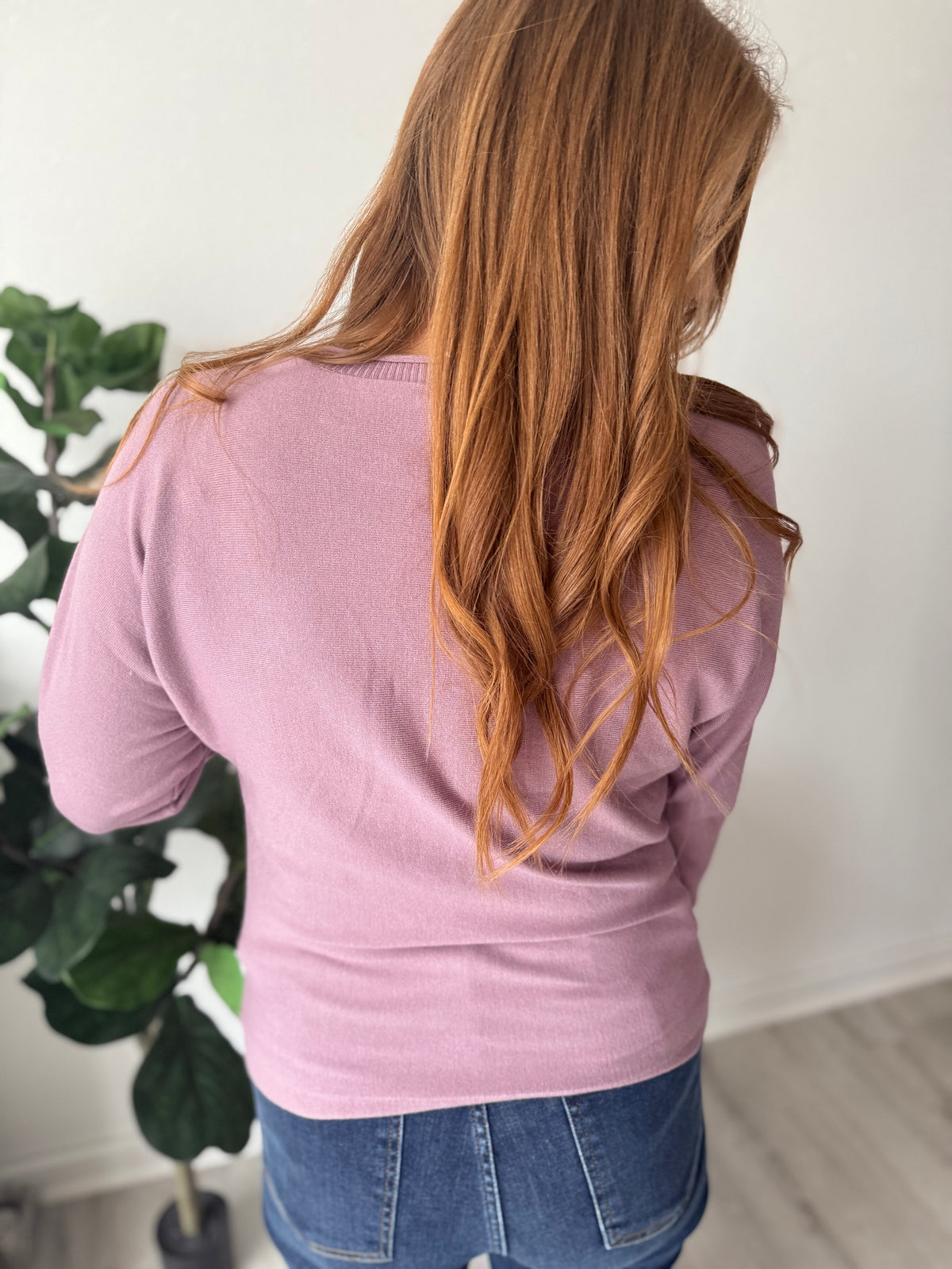 Melanie Mauve Simple Long Sleeve