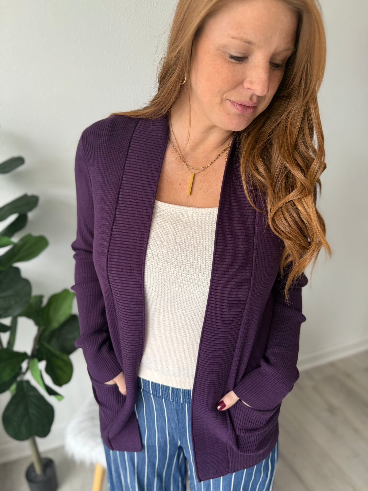 Classic Cardigan - Plum