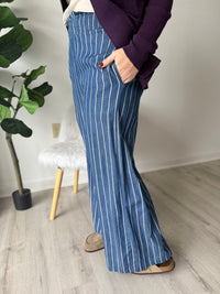 Striped Chambray Pants