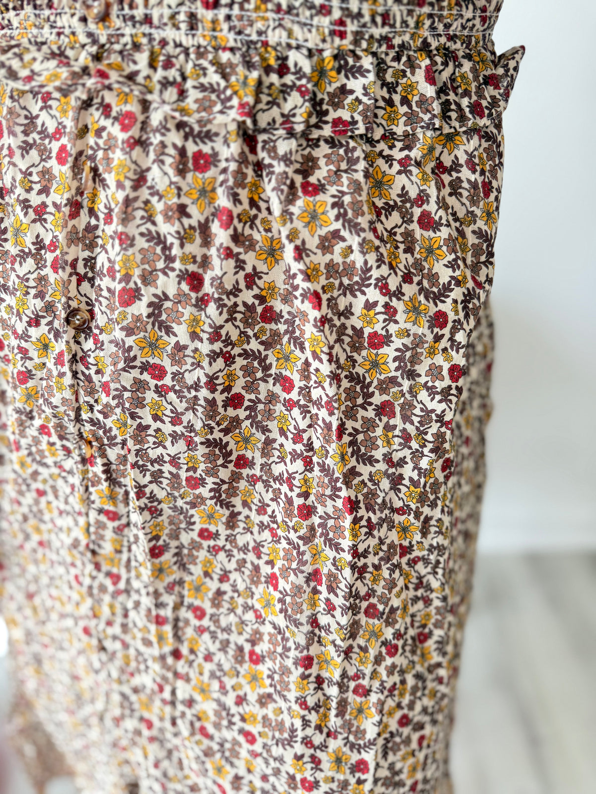 Muted Floral Smocked Dress