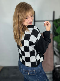 Checker Chic Knit Sweater