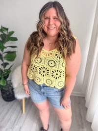 Casual Crochet Tank - Yellow
