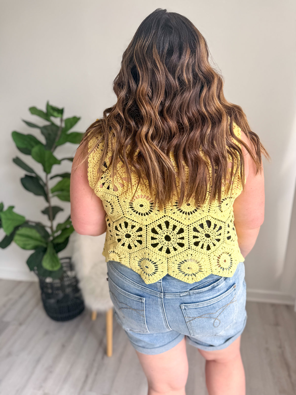 Casual Crochet Tank - Yellow