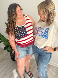 USA Floral Tee