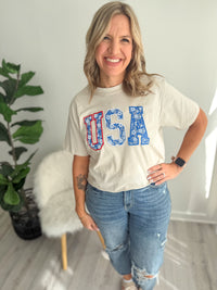 USA Floral Tee
