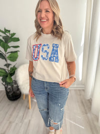 USA Floral Tee