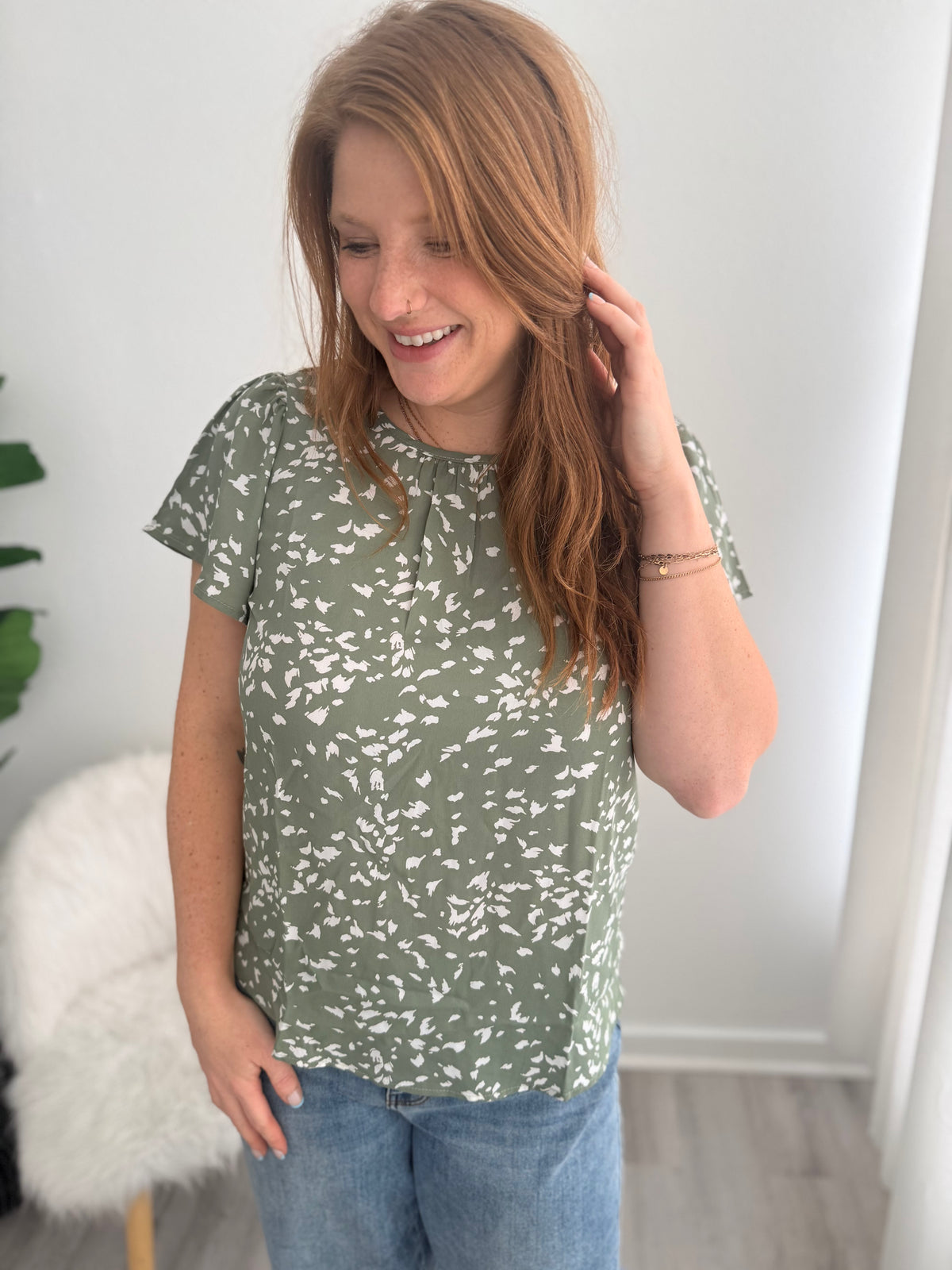 Sage Petal Top