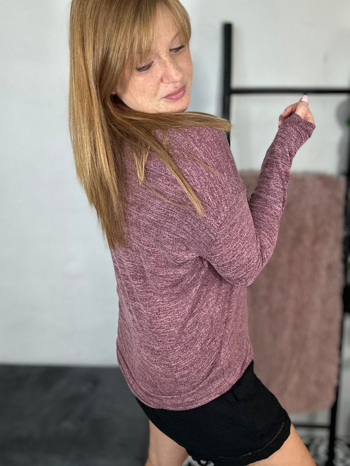 Aliah Lightweight Mauve Sweater