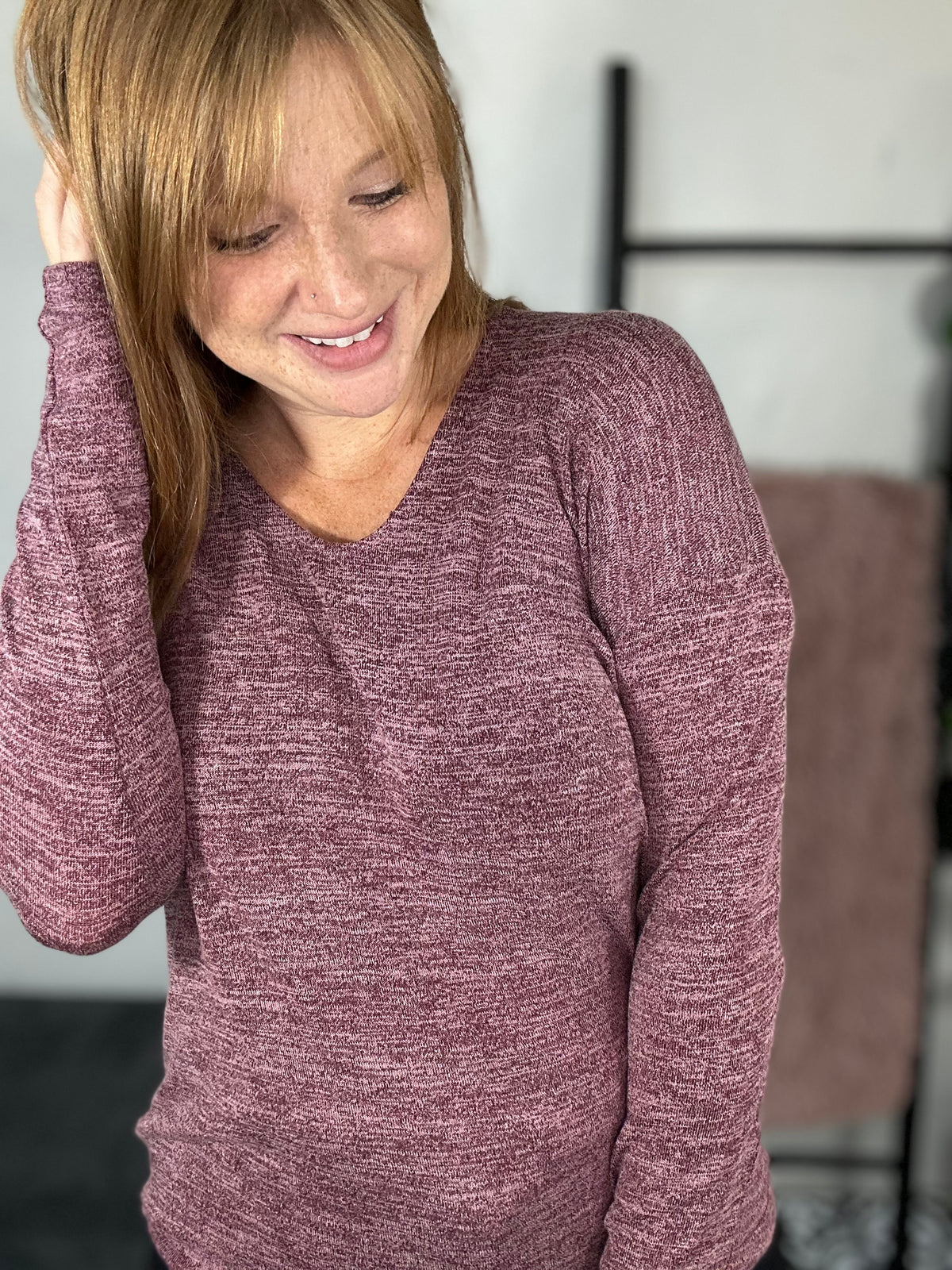 Aliah Lightweight Mauve Sweater